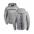 Football Baltimore Ravens #21 Mark Ingram II Ash Backer Pullover Hoodie
