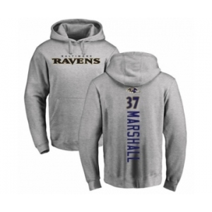 Football Baltimore Ravens #37 Iman Marshall Ash Backer Pullover Hoodie