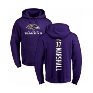 Football Baltimore Ravens #37 Iman Marshall Purple Backer Pullover Hoodie