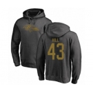 Football Baltimore Ravens #43 Justice Hill Ash One Color Pullover Hoodie