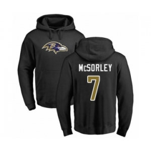 Football Baltimore Ravens #7 Trace McSorley Black Name & Number Logo Pullover Hoodie