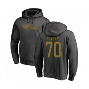 Football Baltimore Ravens #70 Ben Powers Ash One Color Pullover Hoodie