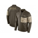 Men Baltimore Ravens Nike Olive Salute to Service Sideline Hybrid Half-Zip Pullover Jacket