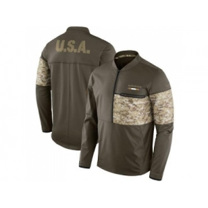 Men Baltimore Ravens Nike Olive Salute to Service Sideline Hybrid Half-Zip Pullover Jacket