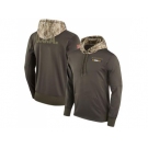 Men Baltimore Ravens Nike Olive Salute to Service Sideline Therma Pullover Hoodie