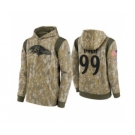 Men's Baltimore Ravens #99 Jayson Oweh Camo 2021 Salute To Service Therma Performance Pullover Hoodie
