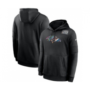 Men's Baltimore Ravens Black Crucial Catch Sideline Performance Pullover Hoodie