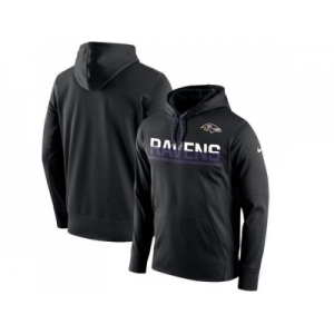 Men's Baltimore Ravens Nike Black Sideline Circuit Pullover Performance Hoodie