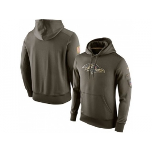 Men's Baltimore Ravens Nike Olive Salute To Service KO Performance Hoodie