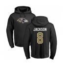 NFL Nike Baltimore Ravens #8 Lamar Jackson Black Name & Number Logo Pullover Hoodie