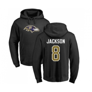 NFL Nike Baltimore Ravens #8 Lamar Jackson Black Name & Number Logo Pullover Hoodie