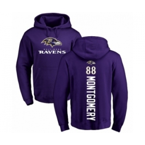 NFL Nike Baltimore Ravens #88 Ty Montgomery Purple Backer Pullover Hoodie