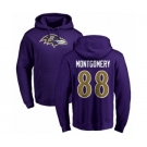NFL Nike Baltimore Ravens #88 Ty Montgomery Purple Name & Number Logo Pullover Hoodie