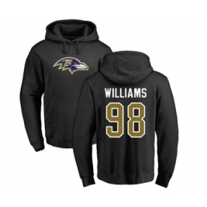 NFL Nike Baltimore Ravens #98 Brandon Williams Black Name & Number Logo Pullover Hoodie