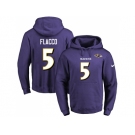 Nike Baltimore Ravens #5 Joe Flacco Purple Name & Number Pullover NFL Hoodie