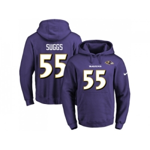 Nike Baltimore Ravens #55 Terrell Suggs Purple Name & Number Pullover NFL Hoodie
