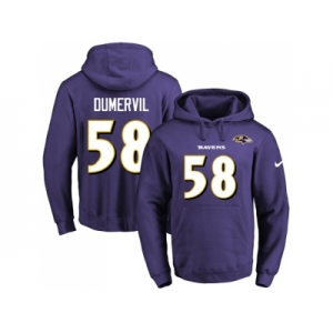 Nike Baltimore Ravens #58 Elvis Dumervil Purple Name & Number Pullover NFL Hoodie
