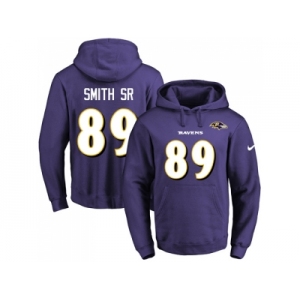 Nike Baltimore Ravens #89 Steve Smith Sr Purple Name & Number Pullover NFL Hoodie