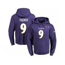 Nike Baltimore Ravens #9 Justin Tucker Purple Name & Number Pullover NFL Hoodie