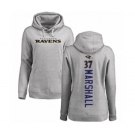 Football Women's Baltimore Ravens #37 Iman Marshall Ash Backer Pullover Hoodie
