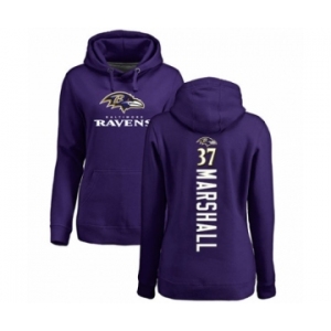 Football Women's Baltimore Ravens #37 Iman Marshall Purple Backer Pullover Hoodie