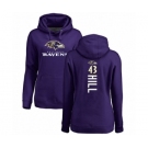 Football Women's Baltimore Ravens #43 Justice Hill Purple Backer Pullover Hoodie