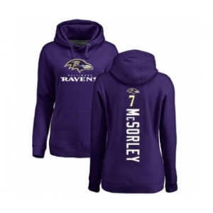 Football Women's Baltimore Ravens #7 Trace McSorley Purple Backer Pullover Hoodie