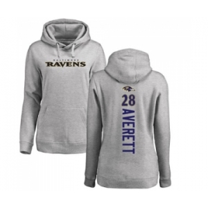 NFL Women's Nike Baltimore Ravens #28 Anthony Averett Ash Backer Pullover Hoodie