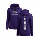 NFL Women's Nike Baltimore Ravens #8 Lamar Jackson Purple Backer Pullover Hoodie