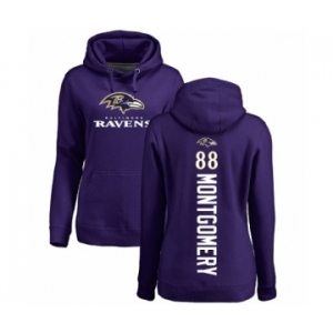 NFL Women's Nike Baltimore Ravens #88 Ty Montgomery Purple Backer Pullover Hoodie