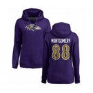 NFL Women's Nike Baltimore Ravens #88 Ty Montgomery Purple Name & Number Logo Pullover Hoodie