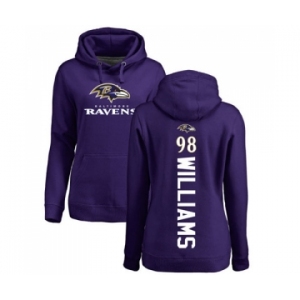 NFL Women's Nike Baltimore Ravens #98 Brandon Williams Purple Backer Pullover Hoodie