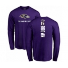 Football Baltimore Ravens #15 Marquise Brown Purple Backer Long Sleeve T-Shirt