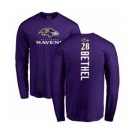 Football Baltimore Ravens #28 Justin Bethel Purple Backer Long Sleeve T-Shirt