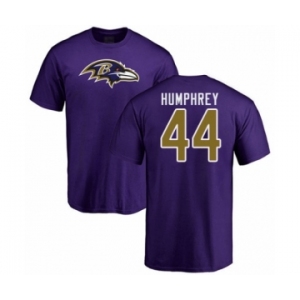 Football Baltimore Ravens #44 Marlon Humphrey Purple Name & Number Logo T-Shirt