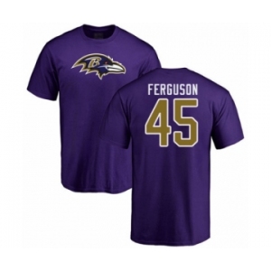 Football Baltimore Ravens #45 Jaylon Ferguson Purple Name & Number Logo T-Shirt