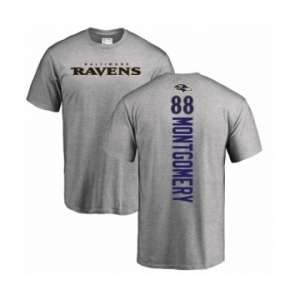 NFL Nike Baltimore Ravens #88 Ty Montgomery Ash Backer T-Shirt
