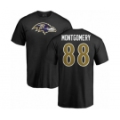 NFL Nike Baltimore Ravens #88 Ty Montgomery Black Name & Number Logo T-Shirt