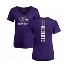 Football Women's Baltimore Ravens #11 Seth Roberts Purple Backer T-Shirt