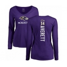 Football Women's Baltimore Ravens #34 Anthony Averett Purple Backer Long Sleeve T-Shirt