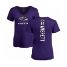 Football Women's Baltimore Ravens #34 Anthony Averett Purple Backer T-Shirt