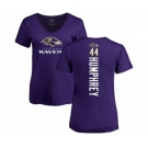 Football Women's Baltimore Ravens #44 Marlon Humphrey Purple Backer T-Shirt
