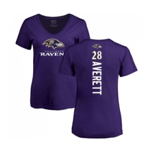 NFL Women's Nike Baltimore Ravens #28 Anthony Averett Purple Backer T-Shirt