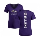 NFL Women's Nike Baltimore Ravens #98 Brandon Williams Purple Backer T-Shirt