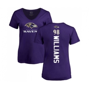 NFL Women's Nike Baltimore Ravens #98 Brandon Williams Purple Backer T-Shirt