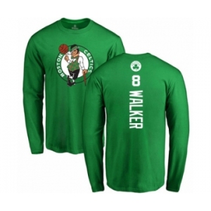 Basketball Boston Celtics #8 Kemba Walker Kelly Green Backer Long Sleeve T-Shirt