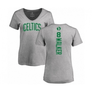Basketball Women's Boston Celtics #8 Kemba Walker Ash Backer T-Shirt