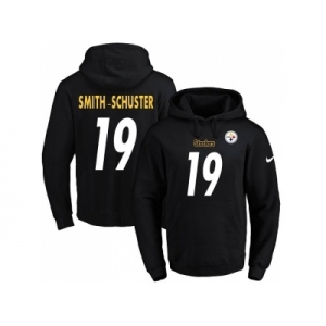 Men Pittsburgh Steelers #19 JuJu Smith-Schuster Black Name & Number Pullover NFL Hoodie