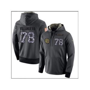 Men Pittsburgh Steelers #78 Alejandro Villanueva Stitched Black Anthracite Salute to Service Player Performance Hoodie