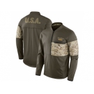 Men Pittsburgh Steelers Nike Olive Salute to Service Sideline Hybrid Half-Zip Pullover Jacket